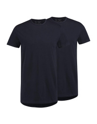 RJ Heren 2-Pack T-Shirt Katoen Ronde Hals Navy