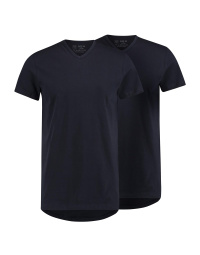 RJ Heren 2-Pack T-Shirt Katoen V-Hals Navy