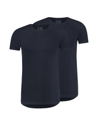 RJ Heren 2-Pack T-Shirt Katoen Ronde Hals Navy