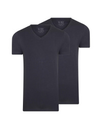 RJ Heren 2-Pack T-Shirt Katoen V-Hals Navy