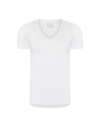 RJ Heren Anti-Zweet T-Shirt Tencel Diepe V-Hals Wit