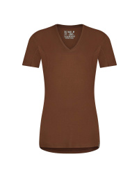 RJ Heren Anti-Zweet T-Shirt Tencel Diepe V-Hals Espresso