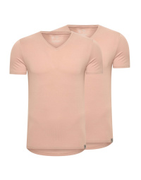 RJ Heren 2-Pack T-Shirt Tencel V-Hals Onzichtbaar Natural