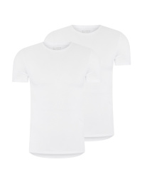 RJ Heren 2-Pack T-Shirt Tencel Ronde Hals Wit