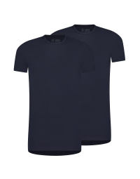 RJ Heren 2-Pack T-Shirt Katoen Ronde Hals Navy