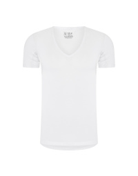 RJ Heren Anti-Zweet T-Shirt Katoen Diepe V-Hals Wit