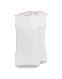RJ Heren 2-Pack Mouwloos Shirt Ronde Hals Wit