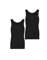RJ Pure Color Metz 2-Pck Jongens Singlet Black