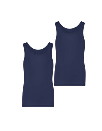 RJ Pure Color Metz 2-Pck Jongens Singlet Dark Blue