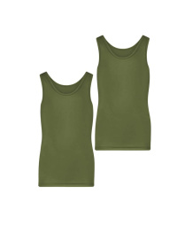 RJ Pure Color Metz 2-Pck Jongens Singlet Dark Green