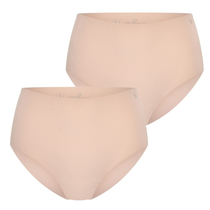 2-pack naadloze maxi shorts Tunis van RJ Bodywear in huidskleur, met hoge taille en gladde afwerking.