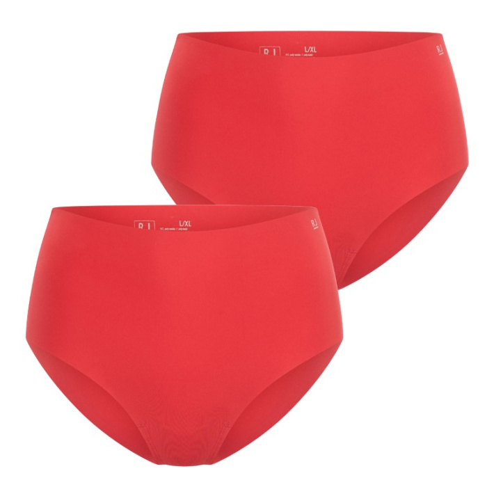Voorkant van twee rode RJ Bodywear naadloze dames maxi shorts Tunis in set van 2

