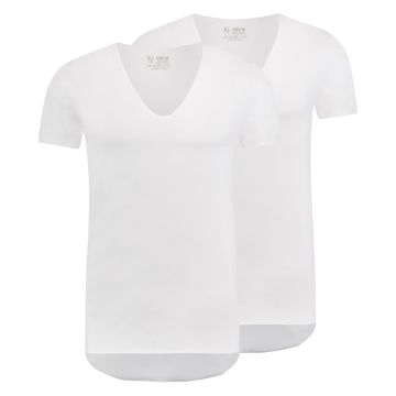 Tilburg T-Shirt Diepe V-Hals Raw Edge 2-Pack