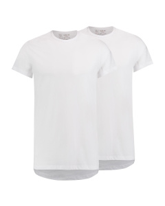 RJ Heren 2-Pack T-Shirt Katoen Ronde Hals Wit