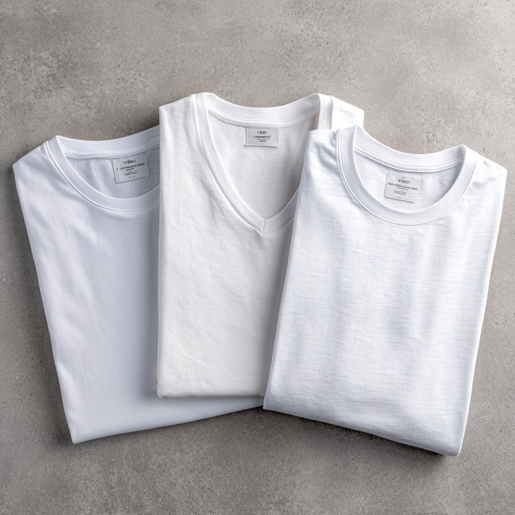 Verschillende witte T-shirts voor heren – garderobe essential